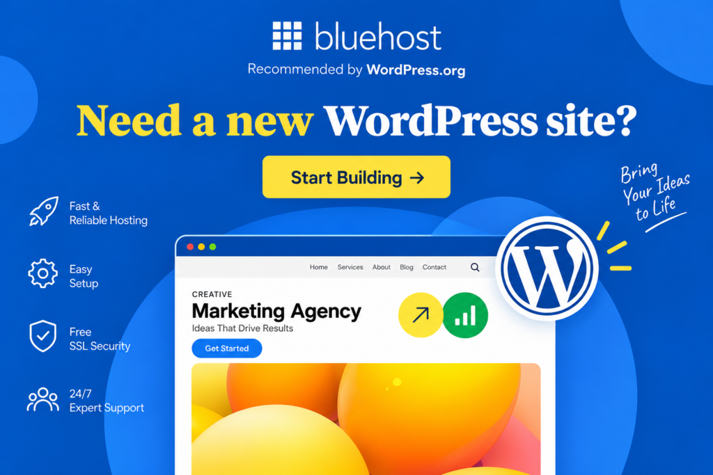 Bluehost for Websites: WordPress Hosting, AI Tools, Security & Ecommerce